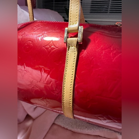 Louis Vuitton Vernis Bedford Hand Bag Purse Red Satchel Authentic - Picture 7 of 17